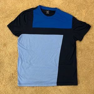 Alfani brand Large size short sleeve shirt blue/dark blue color